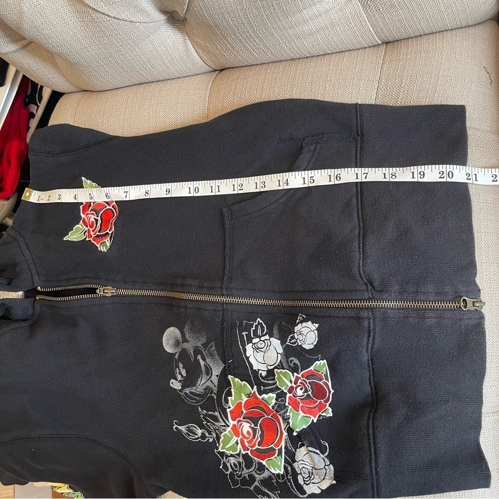 U:  Disney Parks Cropped Hoodie Women's S Full Zip Cotton Blend Graphic Print - Picture 10 of 11